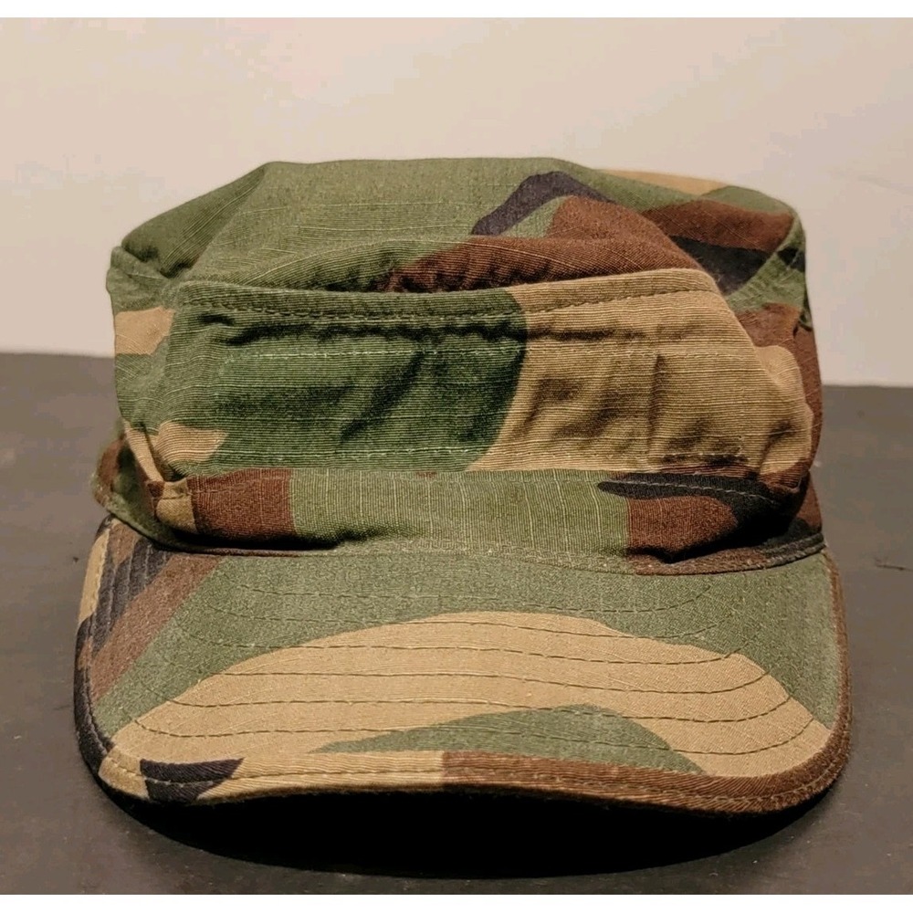 Camouflage Hot Weather Military Patrol Cap Hat Size 7 Woodland Camo Army Issue
